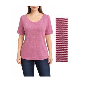 Chico's Tee Size 1 (8) Ultimate Tee Short Sleeve Cotton Like New *